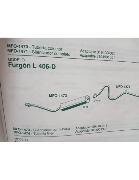 SILENCIOSO ESCAPE FURGON MERCEDES L 406-D