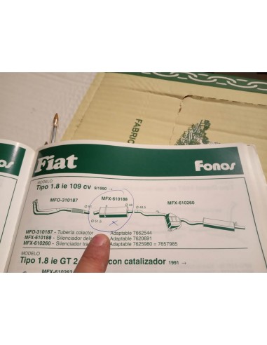 SILENCIOSO INTERMEDIO ESCAPE FIAT TIPO Y TEMPRA