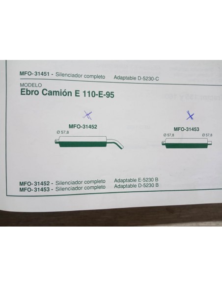 SILENCIOSO ESCAPE CAMION EBRO  E 110 E-95