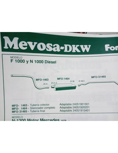 SILENCIOSO ESCAPE DKW F 1000 Y N 1000 DIESEL