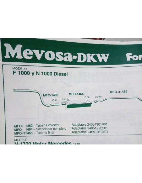 SILENCIOSO ESCAPE DKW F 1000 Y N 1000 DIESEL