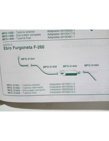 SILENCIOSO ESCAPE FURGONETA EBRO F-260