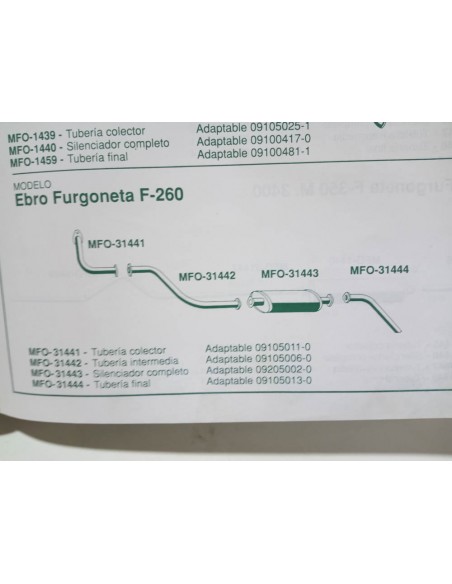 SILENCIOSO ESCAPE FURGONETA EBRO F-260