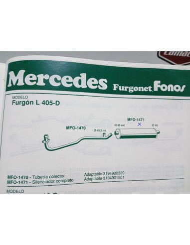 SILENCIOSO ESCAPE FURGON MERCEDES L 405-D