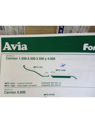 SILENCIOSO ESCAPE CAMION AVIA 1.500,2500,3500 Y 4000