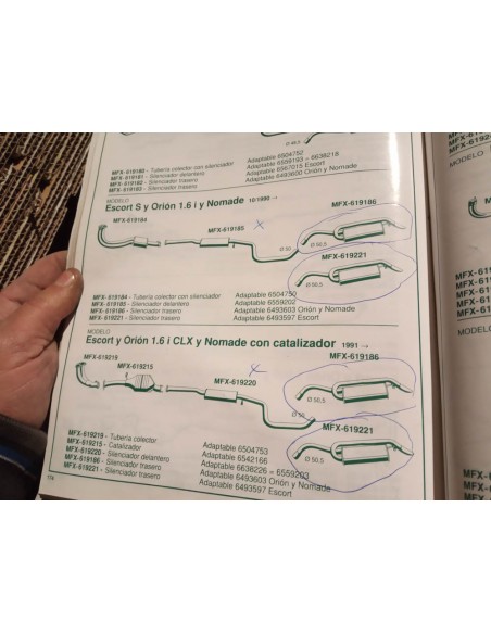 SILENCIOSO TRASERO ESCAPE FORD ORION 1.6 i