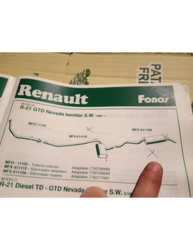 SILENCIOSO TRASERO ESCAPE RENAULT 21 NEVADA