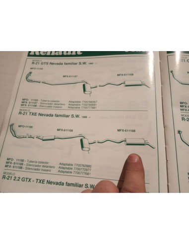 SILENCIOSO TRASERO ESCAPE RENAULT 21 NEVADA