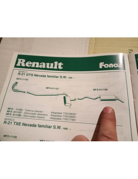 SILENCIOSO TRASERO ESCAPE RENAULT 21 NEVADA