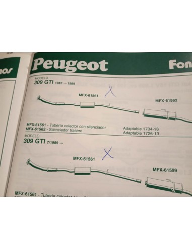 SALIDA COLECTOR ESCAPE PEUGEOT 309 GTI