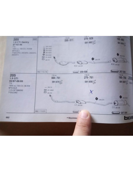 SILENCIOSO DELANTERO ESCAPE PEUGEOT 205 GTI Y GTX 1.6 Y 1.9