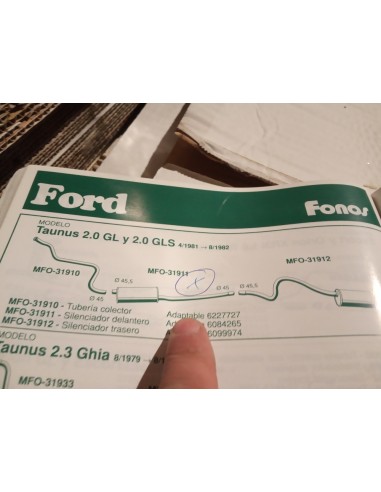 SILENCIOSO INTERMEDIO ESCAPE FORD TAUNUS