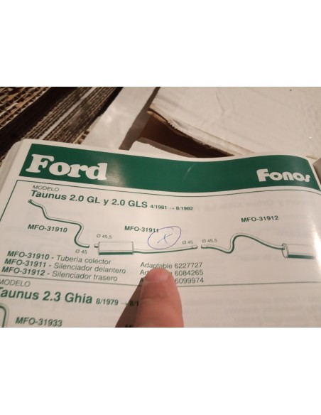 SILENCIOSO INTERMEDIO ESCAPE FORD TAUNUS