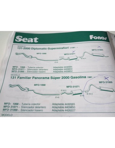 SILENCIOSO INTERMEDIO ESCAPE SEAT 131