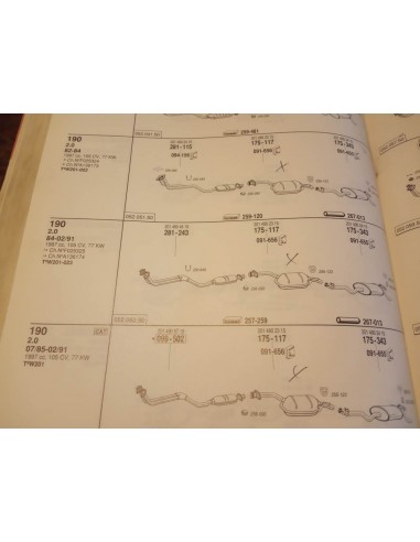 SILENCIOSO INTERMEDIO ESCAPE MERCEDES 190 W201 (77kw)