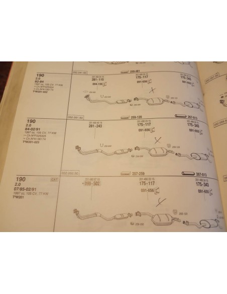 SILENCIOSO INTERMEDIO ESCAPE MERCEDES 190 W201 (77kw)