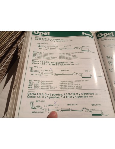 TUBERIA INTERMEDIA ESCAPE OPEL CORSA A