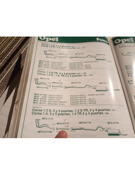 TUBERIA INTERMEDIA ESCAPE OPEL CORSA A