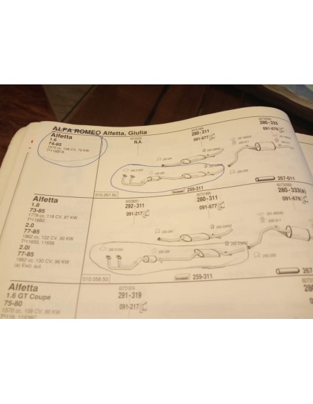 SALIDA COLECTOR ALFA ROMEO ALFETTA ,75, GIULIETTA, 90