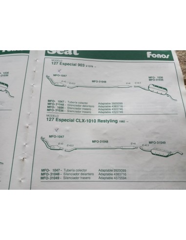 SILENCIOSO INTERMEDIO SEAT 127  ESPECIAL CLX 1010