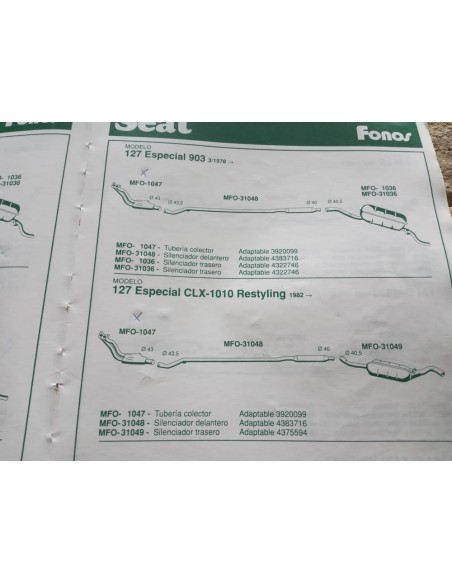 SILENCIOSO INTERMEDIO SEAT 127  ESPECIAL CLX 1010