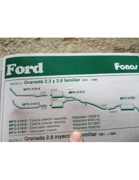 SILENCIOSO INTERMEDIO ESCAPE FORD GRANADA 2.3 Y 2.8