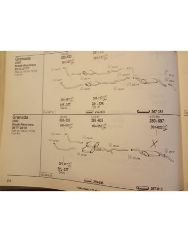 SILENCIOSO TRASERO ESCAPE FORD GRANADA FAMILIAR