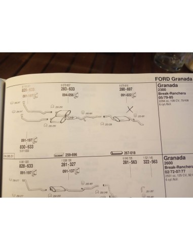 SILENCIOSO TRASERO ESCAPE FORD GRANADA FAMILIAR