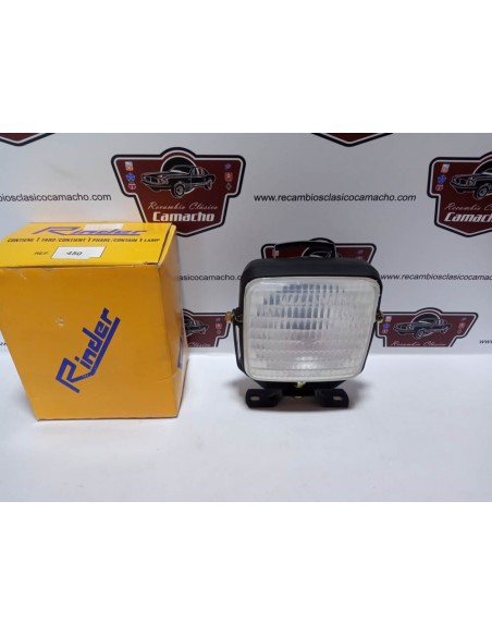 FARO DE TRABAJO RINDER F.E. CUADRADO SIN REJILLA PARA TRACTOR