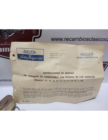 AFORADOR DE GASOLINA RENAULT 12 S , N , TL Y TS JAEGER 9580