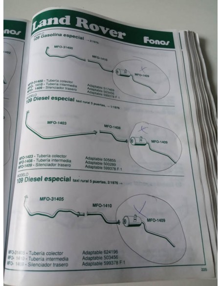 SILENCIOSO TRASERO ESCAPE LAND ROVER 109