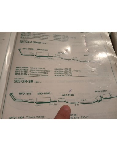 TUBERIA INTERMEDIA ESCAPE PEUGEOT 504 Y 505